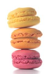 Three macaroons standing on top of each other