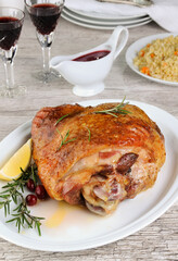 Baked turkey thigh
