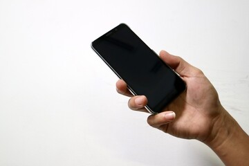 hand holding mobile phone