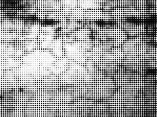 Grunge halftone dots background vector texture