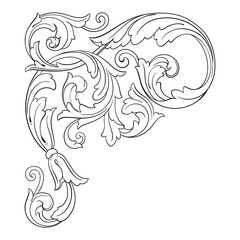 Classical baroque vector of vintage element for design. Decorative design element filigree calligraphy vector. You can use for wedding decoration of greeting card and laser cutting.