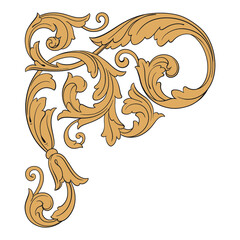 Classical baroque vector of vintage element for design. Decorative design element filigree calligraphy vector. You can use for wedding decoration of greeting card and laser cutting.