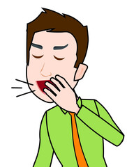 man talking loudly eye closed whispering