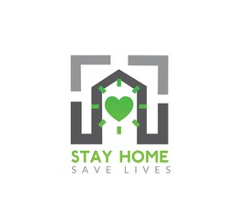 Stay Home. 
Corona virus prevention.
Home Quarantine vector design
