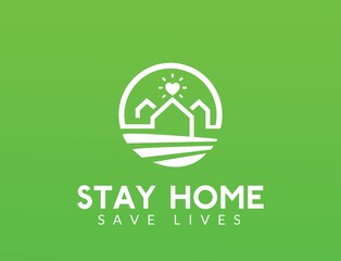 Stay Home. 
Corona virus prevention.
Home Quarantine vector design