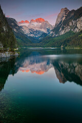 Gosausee, European Alps. Image of Gosausee, Austria located in European Alps at summer sunset.