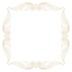 Vintage Ornament Element in baroque style with filigree and floral engrave the best situated for create frame, border, banner. It's hand drawn foliage swirl like victorian or damask design arabesque.