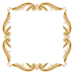 Vintage Ornament Element in baroque style with filigree and floral engrave the best situated for create frame, border, banner. It's hand drawn foliage swirl like victorian or damask design arabesque.