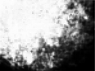 Grunge halftone dots background vector texture