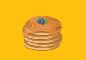 Pancake with pancake sauce vector