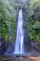 Beautiful deep forest waterfall in Indonesia