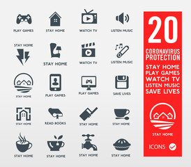 Stay Home. Stay Home Watch tv
Corona virus prevention.
Home Quarantine vector design