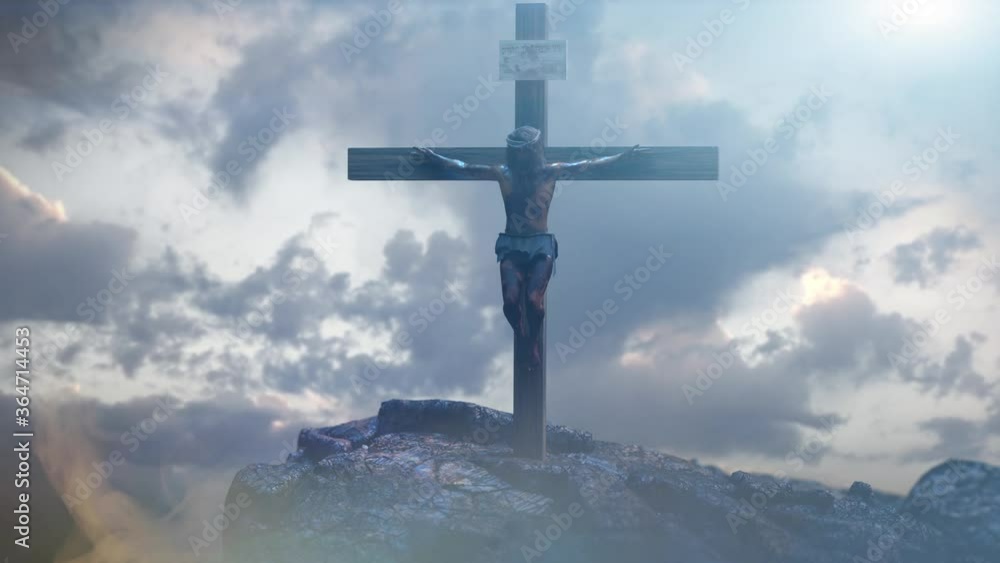 Wall mural jesus christ on the cross, 3d render