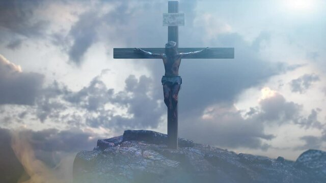 Jesus Christ on the cross, 3d render