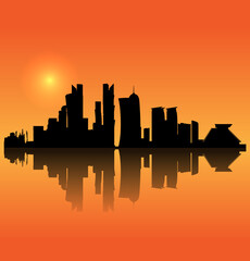 Fototapeta na wymiar Doha vector silhouette skyline