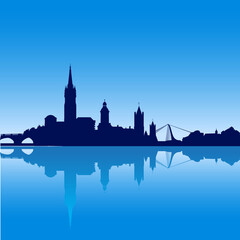 Dublin city skyline silhouette vector illustration