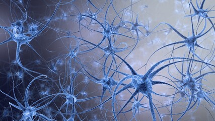 3D render illustration of neurons 
