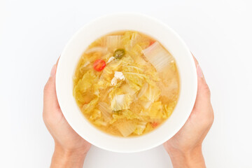 Chinese cabbage on white background