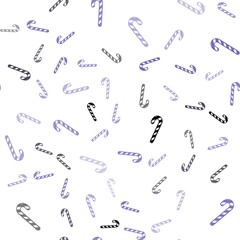 Light Purple vector seamless template with sweet christmas sticks.