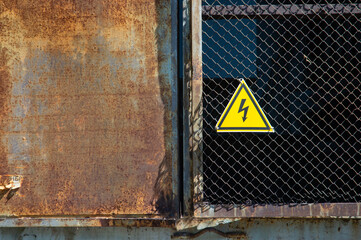 danger warning sign on the wall