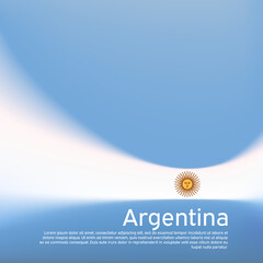 Abstract blurred pattern in argentina flag colors. Argentinean patriotic banner. Creative background for holiday card design. Cover business booklet. Vector illustration of the flag of argentina