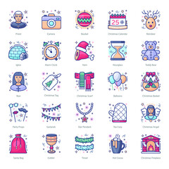 Fototapeta premium Events, Celebrations and Entertainment Flat Icons Pack 