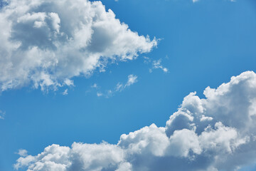 cumulus clouds on a summer day