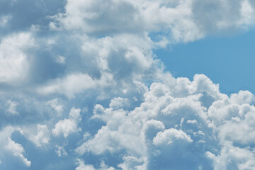 cumulus clouds on a summer day