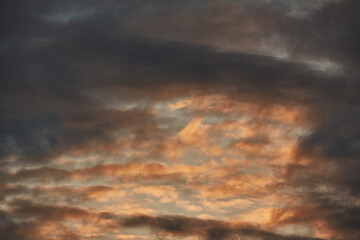 Fototapeta na wymiar Cloudy sunset on a summer evening