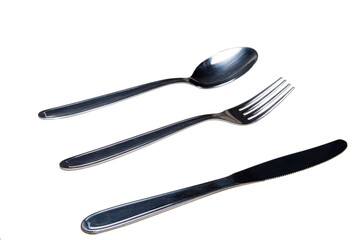 Spoon fork knife isolated