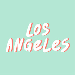 Los Angeles. Sticker for social media content. Vector hand drawn illustration design. 