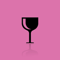 Wine glass icon isolated on pink background