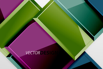 Glossy glass squares with round elements geometric composition. Abstract geometric background with 3d effect composition For Wallpaper, Banner, Background, Card, Book Illustration, landing page