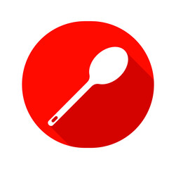 SPOON vector icon isolated on red circle background