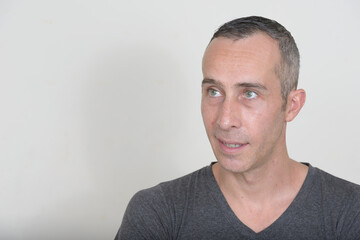 Fototapeta premium Portrait of mature handsome man ready for gym