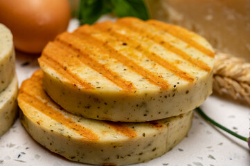 Yellow cheese based grilled vegetarian burgers, meat free healthy food