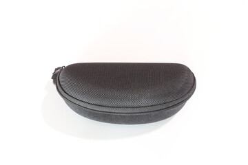 black leather purse isolated on a white background