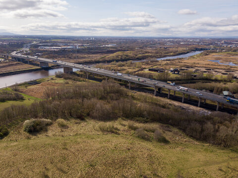 The A19 road crossing over the River Tees