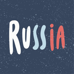 Russia. Sticker for social media content. Vector hand drawn illustration design. 