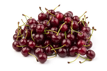 Сherry berries isolated on white background. With clipping path.