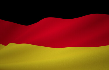 Germany Flag, Floating Fabric Flag, Germany, 3D Render