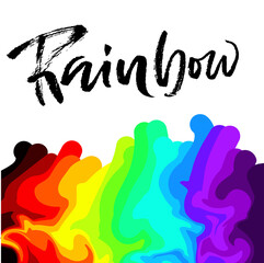 Colorful rainbow marbling abstract background. Vector illustration.