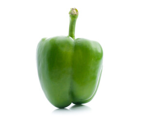 Green pepper on white background