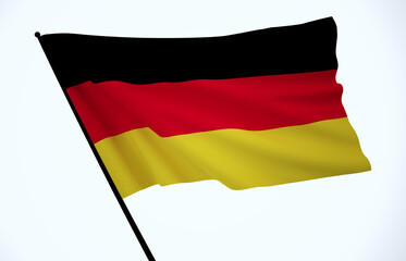 Germany Flag, Floating Fabric Flag, Germany, 3D Render