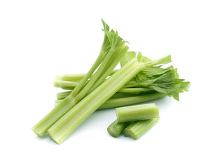 fresh celery isolated on white background