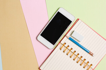 mobile phone and notebook