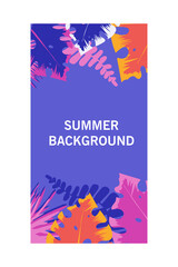 Obraz na płótnie Canvas Background, social media storie design templates with space for text - summer landscape. Summer vector illustration - vacation concept for banner, greeting card, poster and advertising ets.
