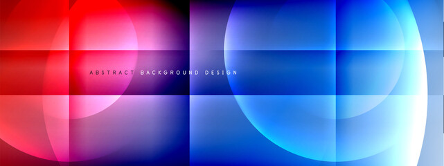 Vector abstract background - circle and cross on fluid gradient with shadows and light effects. Techno or business shiny design templates for text