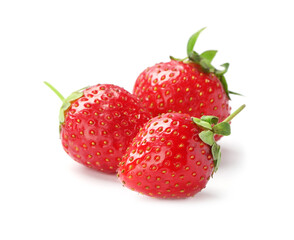 Delicious fresh ripe strawberries isolated on white
