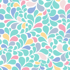 Water drops seamless pattern colorful surface vector design. Flourishes texture. Great for wallpaper, backgrounds, invitations, packaging, design projects, textile scrapbooking